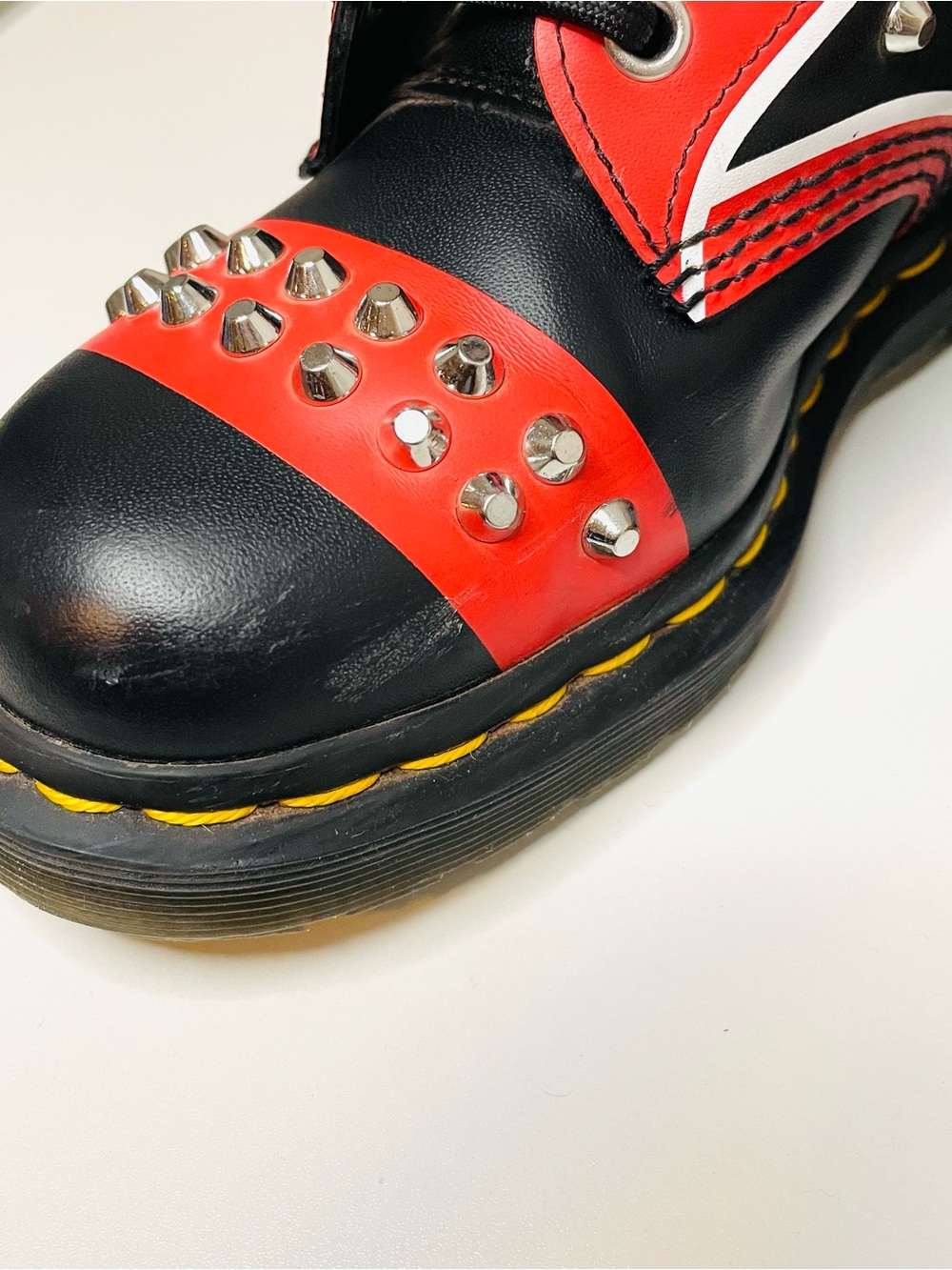Dr. Martens 1460 Bex Black And Red Studded Lace-up Boots - Picture 7 of 7